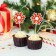 Swaps for Canapes "Snowflake", set 12 pcs., Red color