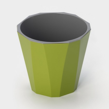 Kashpo for flowers with an insert "Palermo", 1.8 liters, olive color-1