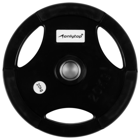 Olympic ONLYTOP disk, rubberized, with triple grip, 20 kg, d = 50 mm-4