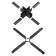 Connector X-shaped flum, black color
