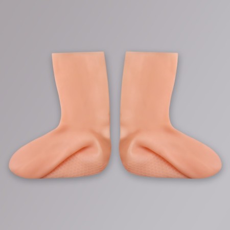 Socks for pedicure, tall, silicone, 21 × 19 cm, one size, beige color-5