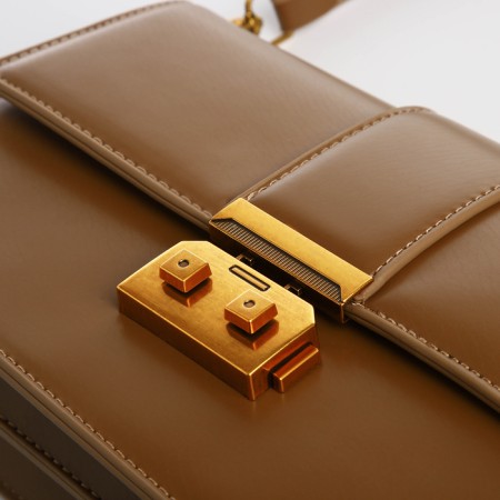 Female bag Textura, medium size, light brown color-6