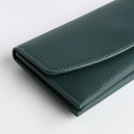 Women's wallet on magnet, green color-2
