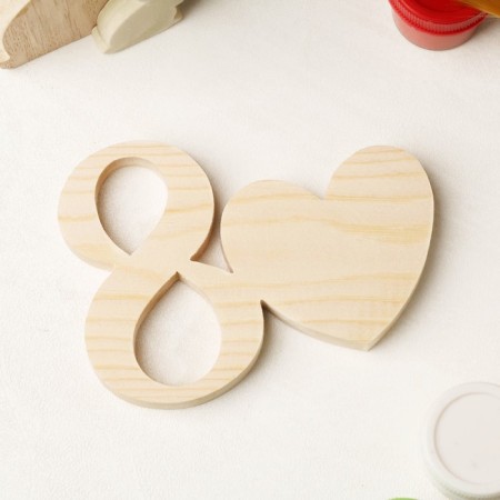 Harvesting for creativity "Eight with a heart", 11.7 x 8.5 x 1.2 cm, pine-1