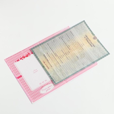 Folder for birth certificate "Bant", for a girl, a5-4