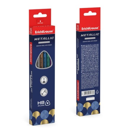 Chernographic pencil with Erichkrause "Metallic", HB, Grifel D = 2.2 mm, wood, three-4