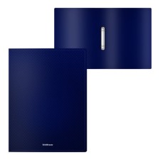 Folder on 2 rings A4, 24 mm, 550 μm, Erichkrause Diamond Total Blue, embossing, blue