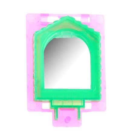 Bird toy mirror mix of flowers