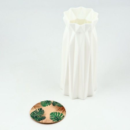 Vase for flowers with a stand "Leaves" plastic, 17 x 7 cm-1