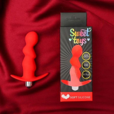 Vibration massager, red, 9.5 cm d = 2.7 cm-1