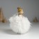 Polystone souvenir "Angel in a white dress with fur" 8x6x14 cm