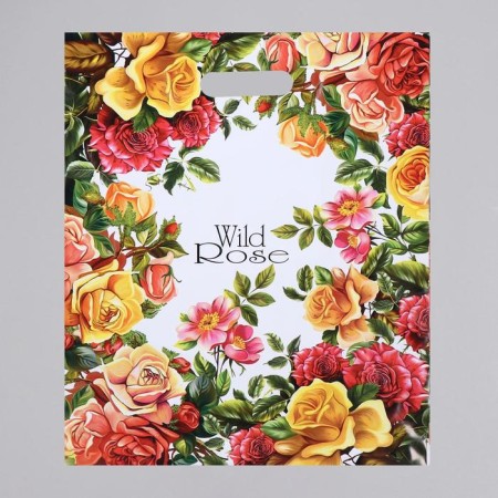 Package "Wild Rose", polyethylene with a cut pen, 80 μm, 40 x 50 cm