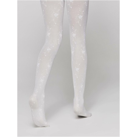 Children's tights with a Flower pattern CONTE Elegant Sofia, height 104-110 cm, color Bianco-1
