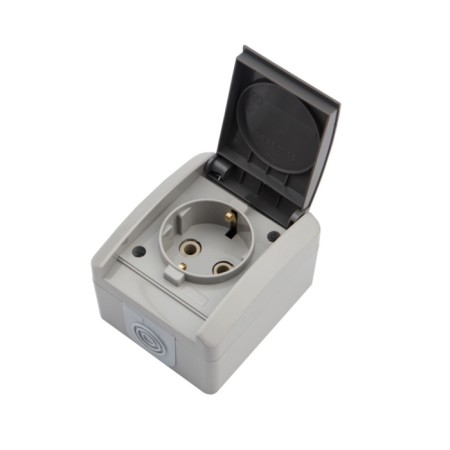 Single (ceramics) Industrial IP54 with grounding, o/y, gray Kranz-2