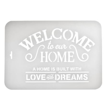 Plastic stencil "Welcome" 22x31 cm-2