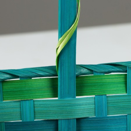 Wicker basket, 20 x 20 x 10/33 cm, green, bamboo-3