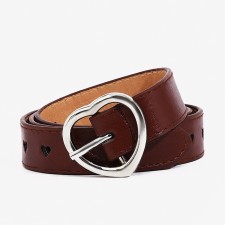 Building belt, width 2.4 cm, metal buckle, brown color