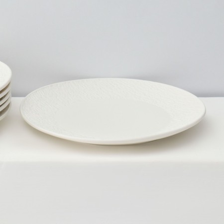 A set of plates of dessert porcelain Magistro Lofty, 6 objects: D = 20 cm, white color-2