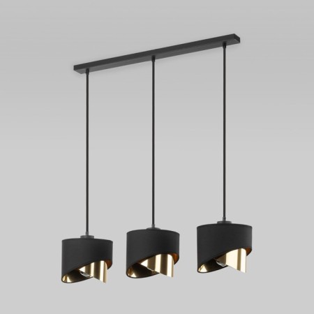 Suspended lamp TK Lighting Grant Black 4877, E27, 3x40W, 800x200 mm, black color