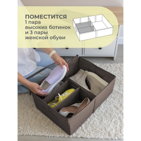 Organizer for accessories and small things suspended, 14 pockets, bilateral, brown color-5