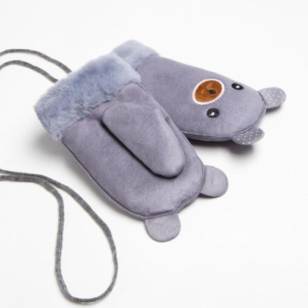 Baby mittens minku with embroidery, 18 cm, cent-1