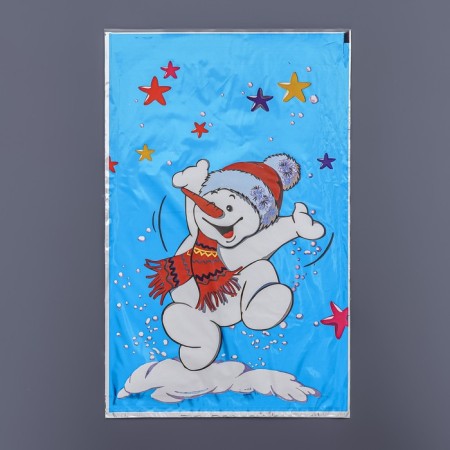 Gift "Snowman" 25 x 40 cm, colored metallized pattern