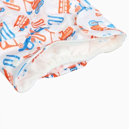 A set of reusable diapers "Machines", 3-8 kg, white, blue, 2 pcs., I crush me-7