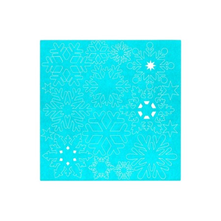 A set of snowflakes for decor, counting material, turquoise color-1