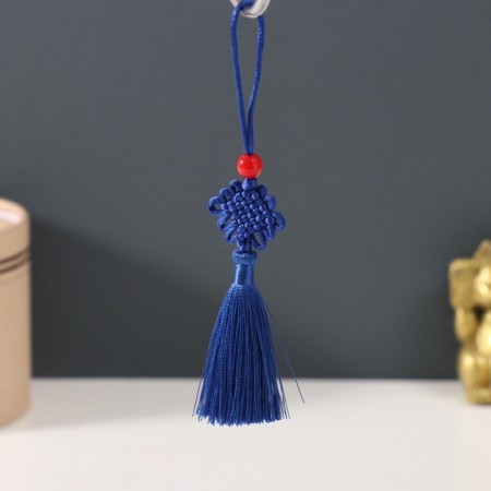 Textile suspension, plastic "Knot of happiness and infinity" bright blue 8.5 cm