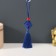 Textile suspension, plastic "Knot of happiness and infinity" bright blue 8.5 cm