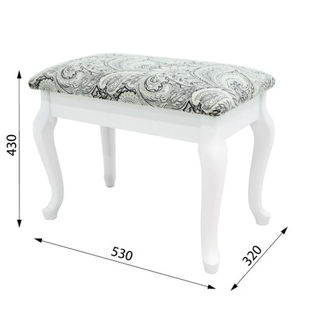 Retro banquet with storage, 550x330x430, white, Mercury fabric-1
