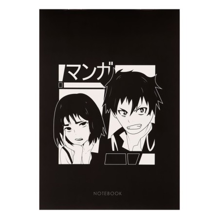 A set of notebooks A5, 40 sheets in a cage on an anime paper clip, cover covering cardboard, offset block, 4 pieces-4