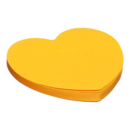 Block with a sticky edge paper 70x70mm, Erichkrause "Heart Neon", 50 sheets, orange