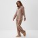 Female pajamas (shirt, trousers) kaftan "strip", coffee, r.48-50