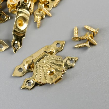 Castle Metal for casket gold set 10 pcs 2x3 cm
