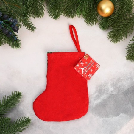 Nosok for gifts "Snowman Brill, Snowflake" 13x16 cm, red-green-2