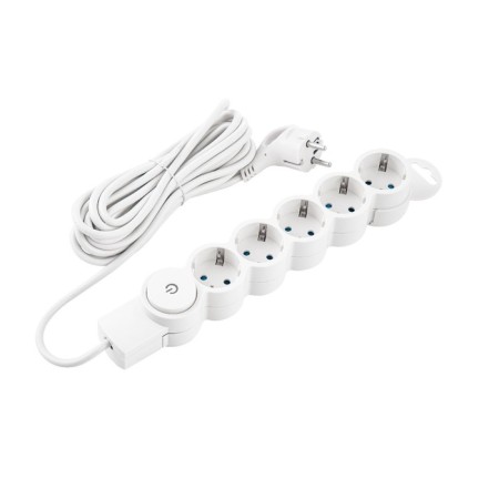 Network filter, 5 nests, 5m, s/h, with curtains, with an off, 2200W, 10A, Bel, 32577 2, Duwi-1