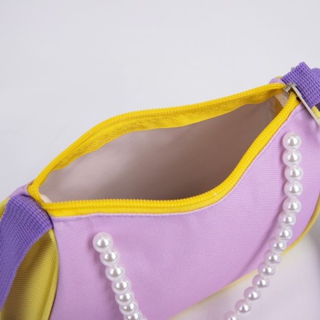 Children's bag, textile, lilac-yellow color 4 cm x 17 cm x 13 cm-2