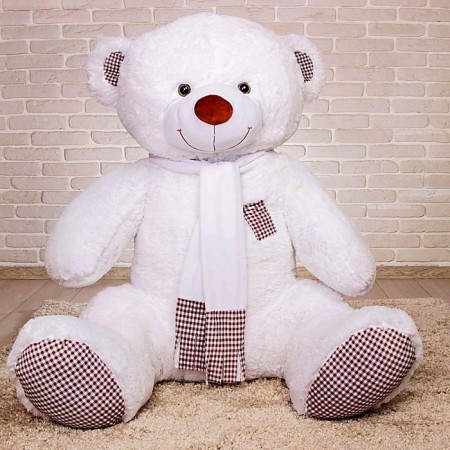 Soft toy "Bear Tuffy", 150 cm, white color