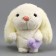 Soft toy "Bunny" on a key fob, 11 cm, white color