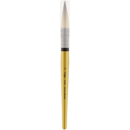 Synthetic brush, round, gamma "Gold Brush" No. 12, French mount, short handle-3
