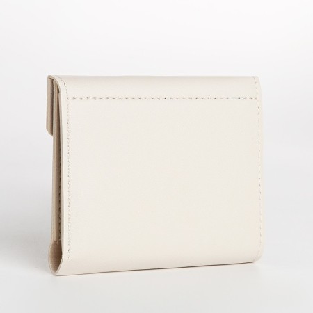 Women's wallet on the button, white color-1