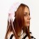 Carnival bandage "Lolita", pink color with white braid
