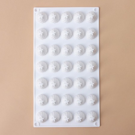 Form for mousse desserts and baking konfinetta “blackberry”, silicone, 29 × 16 × 2.5 cm, 35 cells (2.8 × 2.5 cm), white color-3