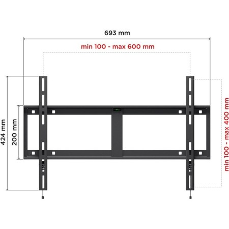 Holder LCD-F6607 Black 42 "-65" Max.60kg, wall-mounted 1029513 TV-6