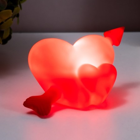 Night -bend two hearts LED red 5x10.5x5 cm Risalux-1