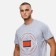 T -shirt male, gray color/print mix, size 44 (s)