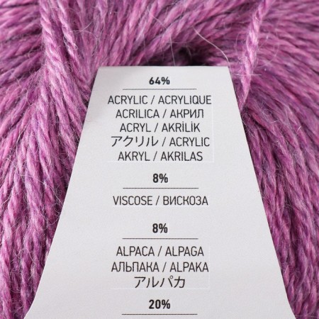 Yarn "Milano" 8%alpaca, 20%wool, 8%viscose, 64%acrylic 130m/50g (861 lingonberries)-3