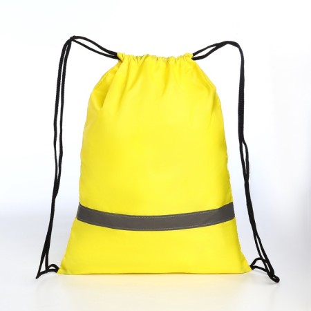 A bag for shoes on a lace, "ZFTS", a reflective strip, yellow color