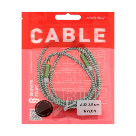 Audio Smartbuy A35, Jack 3.5 mm (M) -Jack 3.5 mm (M), in a braid, 1 m, green-7